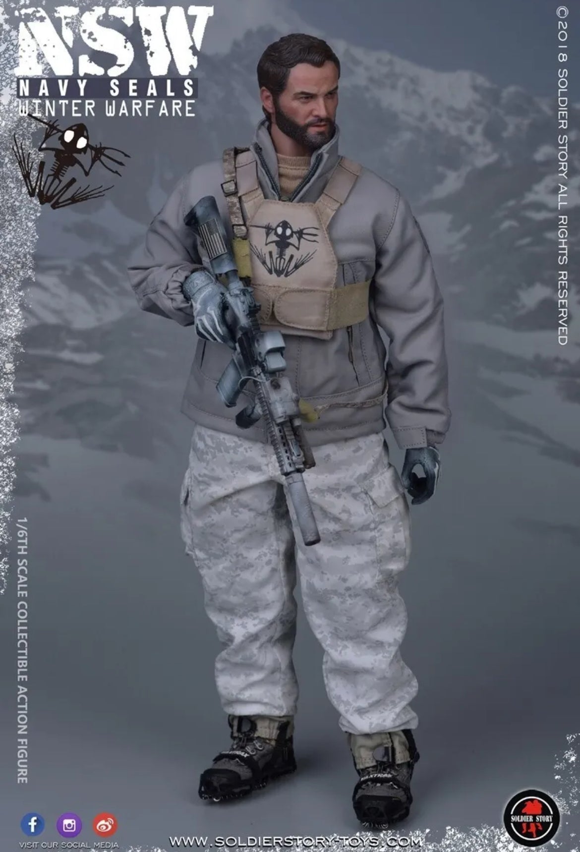 DHL 1/6 Soldier Story SS109 NSW Navy Seal Winter Warfare Marksman Action Figure