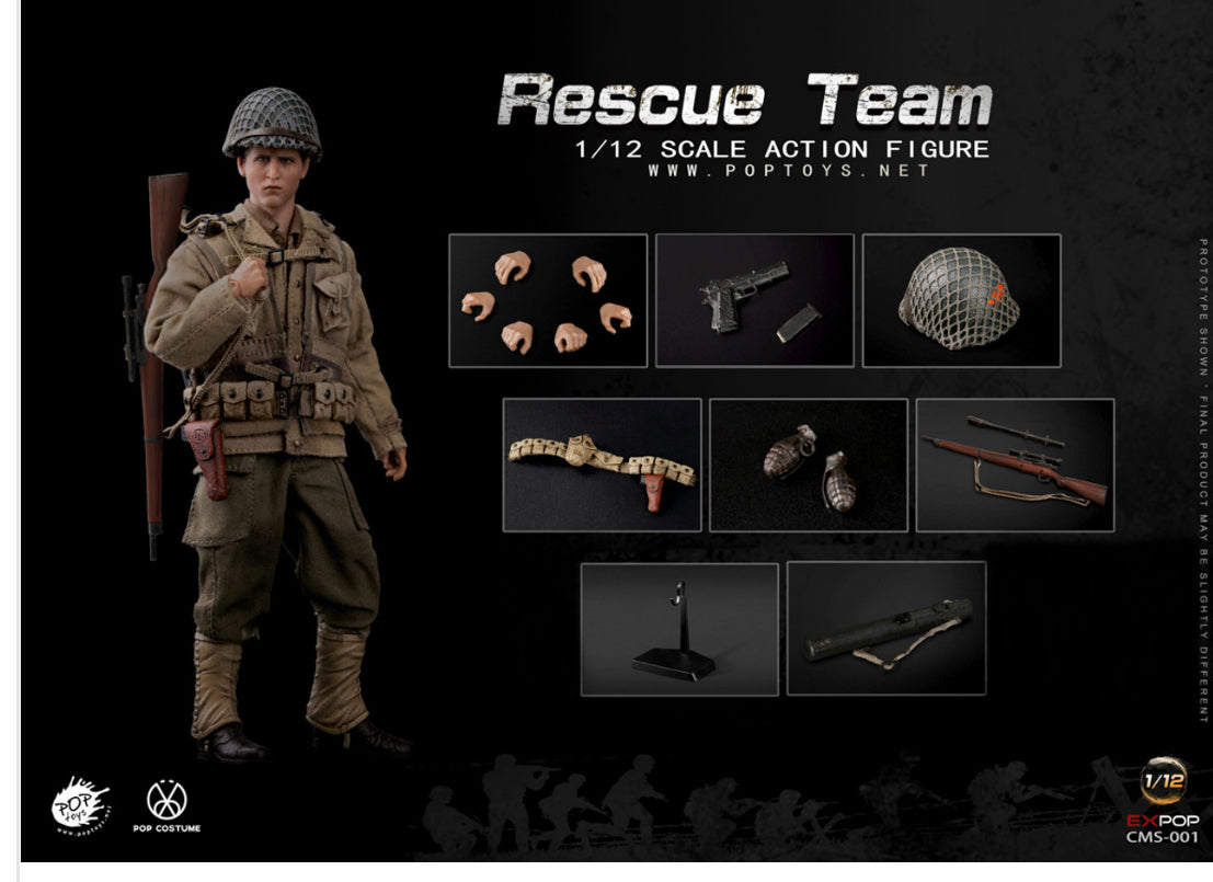 Classic Figure WWII US Rescue Squad Set by POP Toys 1/12