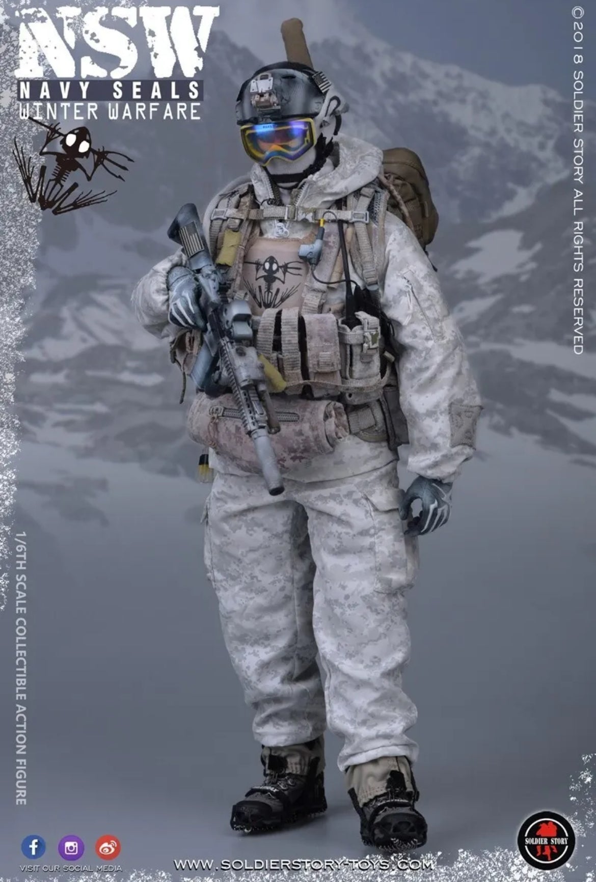DHL 1/6 Soldier Story SS109 NSW Navy Seal Winter Warfare Marksman Action Figure